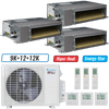 Klimaire 19,000 BTU 3-Zone Hyper Heat Ducted Recessed Mini Split Heat Pump | 20 SEER2 | 9k + 12k + 12k | R454B