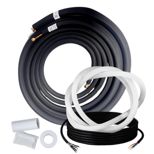 1/4" x 5/8" Insulated copper kit 16ft  with accessories | Black insulation
