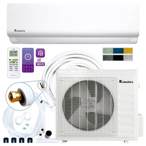 Klimaire DIY 36,000 BTU 17 SEER2 Ductless Mini Split Heat Pump Air Conditioner with 25 ft Pre-charged Installation Kit & Wi-Fi - 230V 1