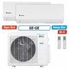 Klimaire 18,000 BTU 2-Zone Hyper Heat Wall Mounted Mini Split Heat Pump | 23 SEER2 | 6k + 6k | R45B