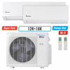 Klimaire 26,000 BTU 2-Zone Hyper Heat Wall Mounted Mini Split Heat Pump | 23 SEER2 | 12k + 18k | R45B