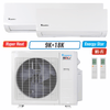 Klimaire 26,000 BTU 2-Zone Hyper Heat Wall Mounted Mini Split Heat Pump | 23 SEER2 | 9k + 18k | R45B