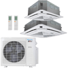 Klimaire 27,000 BTU 2-Zone Regular Heat Ceiling Cassette Mini Split Heat Pump | 23 SEER2 | 9k + 24k | R454B | KMIR