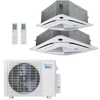 Klimaire 27,000 BTU 2-Zone Regular Heat Ceiling Cassette Mini Split Heat Pump | 23 SEER2 | 9k + 18k | R454B | KMIR