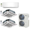 3-Zone Klimaire 21.1 SEER2 Multi Split Wall Mount Ceiling Cassette Air Conditioner Heat Pump System 12+24+24 1