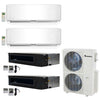 4-Zone Klimaire 21.9 SEER2 Multi Split Wall Mount Ducted Recesssed Air Conditioner Heat Pump System 9+12+18+18 1