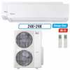 Klimaire 45,000 BTU 2-Zone Wall Mounted Mini Split Heat Pump | 21.3 SEER2 | 24k + 24k | R454B