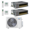 Klimaire 18,000 BTU 2-Zone Regular Heat Ceiling Ducted Mini Split Heat Pump | 20 SEER2 | 12k + 12k | R454B | KMIR