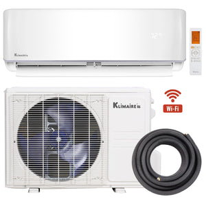 12,000 Btu 21 SEER2 Klimaire Wall-mounted Ductless Mini-split Inverter Air Conditioner Heat Pump System 115V | Wi-Fi