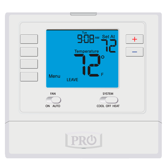 Pro1 T715 Multi-stage Gas 2 Heat, 2 Cool 5/1/1 Programmable Thermostat Battery or Hardwired Powered