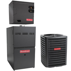 Goodman 3.5 Ton Cooling 80,000 BTU Heating - Air Conditioner 14.3 SEER2 + Multi Speed Gas Furnace System 80% AFUE Upflow 1