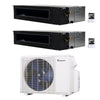 2-Zone Klimaire 20 SEER2 Multi Split Ducted Air Conditioner Heat Pump System 12+12 1