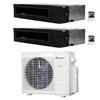 2-Zone Klimaire 22.2 SEER2 Multi Split Ducted Air Conditioner Heat Pump System 12+18 1