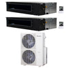 2-Zone Klimaire 20.5 SEER2 Multi Split Ducted Air Conditioner Heat Pump System 12+24 1