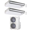 2-Zone Klimaire 21.1 SEER2 Multi Split Floor-ceiling Air Conditioner Heat Pump System 18+24 1