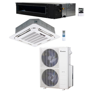 2-Zone Klimaire 20.8 SEER2 Multi Split Ducted Ceiling Cassette Air Conditioner Heat Pump System 18+24 1