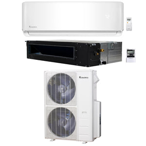 2-Zone Klimaire 20.8 SEER2 Multi Split Wall Mount Ducted Air Conditioner Heat Pump System 12+24 1