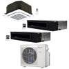 3-zone Klimaire 21.9 SEER2 Multi Split Ducted Recessed Ceiling Cassette Air Conditioner Heat Pump System 12+12+18 1