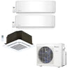 3-Zone Klimaire 23.5 SEER2 Multi Split Ceiling Cassette Wall Mount Air Conditioner Heat Pump System 9+9+12 1