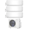 3-Zone Klimaire 24.6 SEER2 Multi Split Wall Mount Air Conditioner Heat Pump System 9+9+12 1