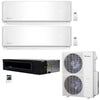 3-Zone Klimaire 21.9 SEER2 Multi Split Wall Mount Ducted Recessed Air Conditioner Heat Pump System 12+18+24 1