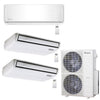 3-Zone Klimaire 23.9 SEER2 Multi Split Wall Mount Foor-ceiling Air Conditioner Heat Pump System 12+24+24 1