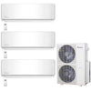3-Zone Klimaire 23.9 SEER2 Multi Split Wall Mount Air Conditioner Heat Pump System 12+18+24 1