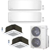 4-Zone Klimaire 23.9 SEER2 Multi Split Wall Mount Ceiling Cassette Air Conditioner Heat Pump System 9+12+12+24 1