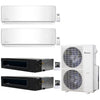 4-Zone Klimaire 21.9 SEER2 Multi Split Wall Mount Ducted Recesssed Air Conditioner Heat Pump System 12+12+18+18 1