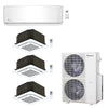 4-Zone Klimaire 23.9 SEER2 Multi Split Ceiling Cassette Wall Mount Air Conditioner Heat Pump System 12+12+12+18 1