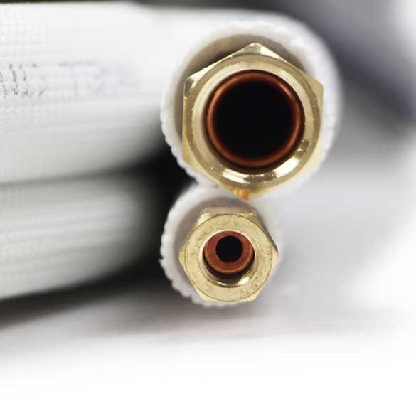 50 Ft Mini Split Line Set – 1/4” x 3/8” Flared Insulated Copper + Communication Cable & Accessories