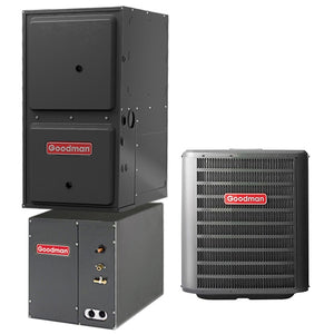 2.5 Ton Goodman 14 SEER Central Air Conditioner 80,000 BTU 80% Efficiency 2-Stage Variable Speed ECM Gas Furnace Down-flow System 1