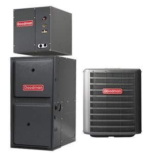 2 Ton Goodman 16 SEER Central Air Conditioner 60,000 BTU 97% Efficiency Gas Furnace Upflow System 1