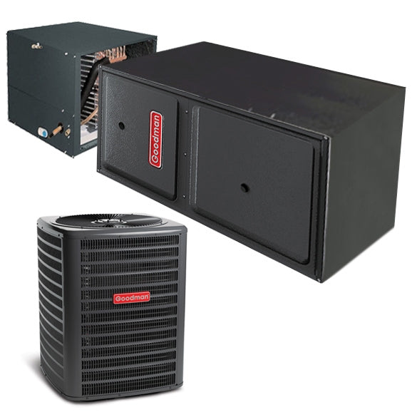 2.5 Ton Goodman 16 SEER Central Air Conditioner 80,000 BTU 97% Efficiency Gas Furnace Horizontal System