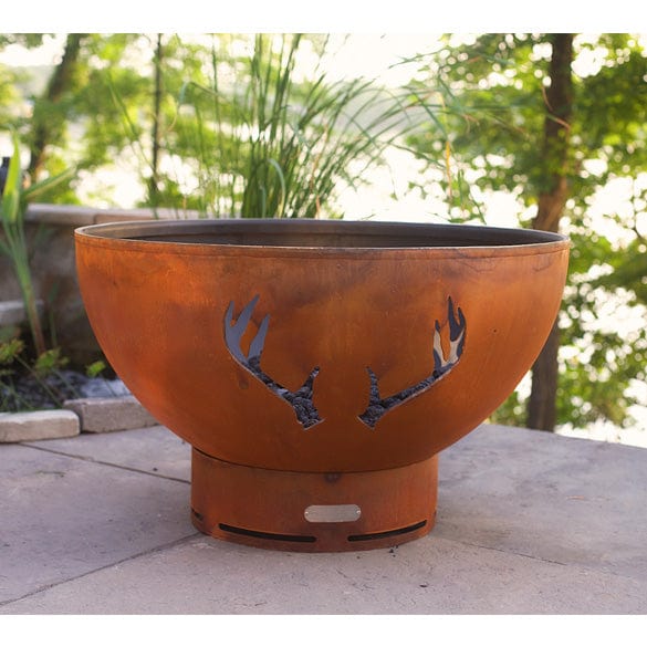 Antlers Gas Fire Pit with Penta 24 In Burner Match Lit