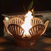Fire Pit Art Barefoot Beach Gas Fire with Penta 18 In Burner Match Lit