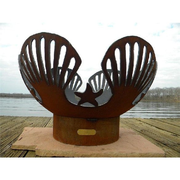 Fire Pit Art Barefoot Beach Gas Fire with Penta 18 In Burner Match Lit