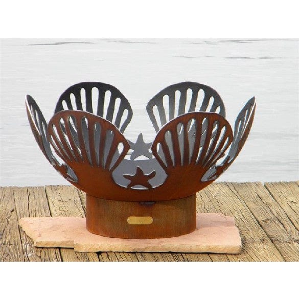 Fire Pit Art Barefoot Beach Gas Fire with Penta 18 In Burner Match Lit