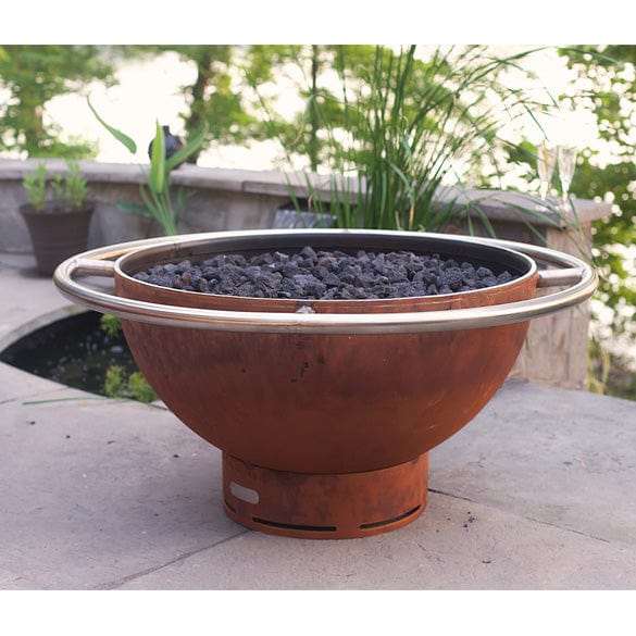 Fire Pit Art Bella Luna Gas Fire with Penta 24 In Burner Match Lit