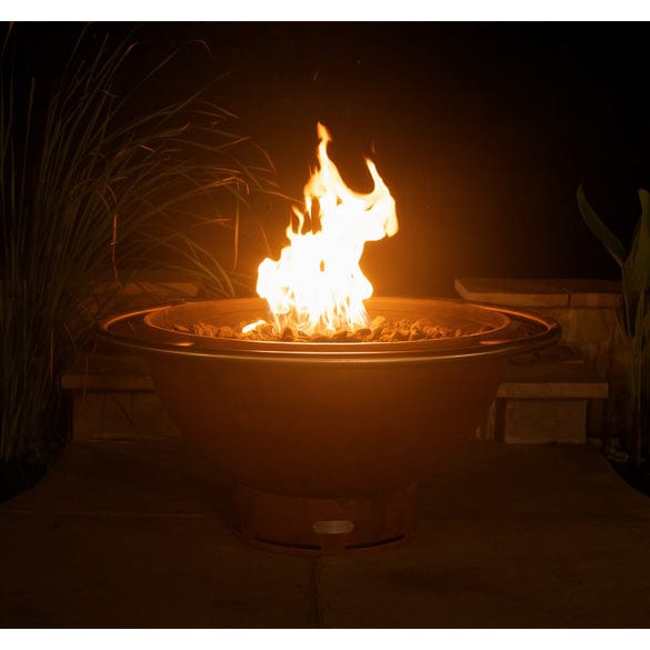 Fire Pit Art Bella Luna Gas Fire with Penta 24 In Burner Match Lit
