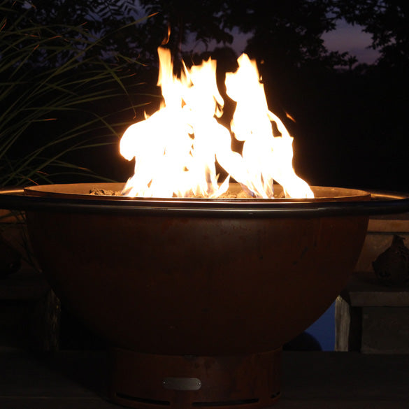 Fire Pit Art Bella Luna Gas Fire Pit with Penta 24 In Burner Electronic AWEIS -Natural Gas