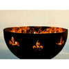 Fire Pit Art Fleur De Lis Gas Fire with Penta 24 In Burner Match Lit