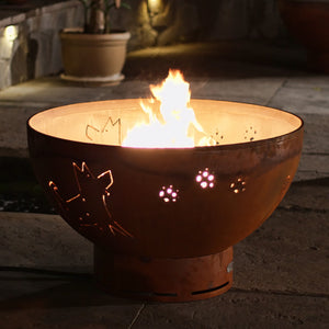 Fire Pit Art Funky Dog Gas Fire with Penta 24 In Burner Match Lit 2