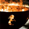 Fire Pit Art Kokopelli Gas Fire with Penta 24 In Burner Match Lit