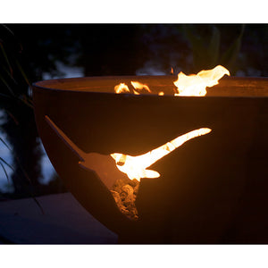 Fire Pit Art Longhorn Gas Fire with Penta 24 In Burner Match Lit 5