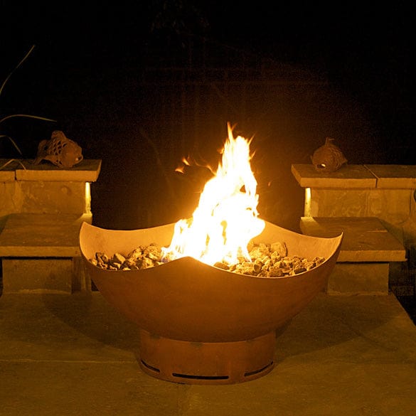 Fire Pit Art Manta Ray Gas Fire with Penta 24 In Burner Match Lit