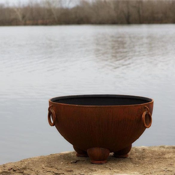 Fire Pit Art Saturn Gas Fire with Penta 18 In Burner Electronic AWEIS