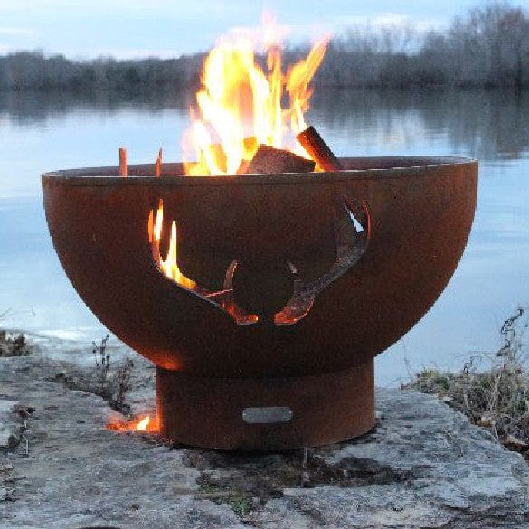 Fire Pit Art Antlers Wood Burning Fire Pit