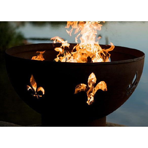 Fire Pit Art Fleur De Lis Wood Burning Gas Fire Pit