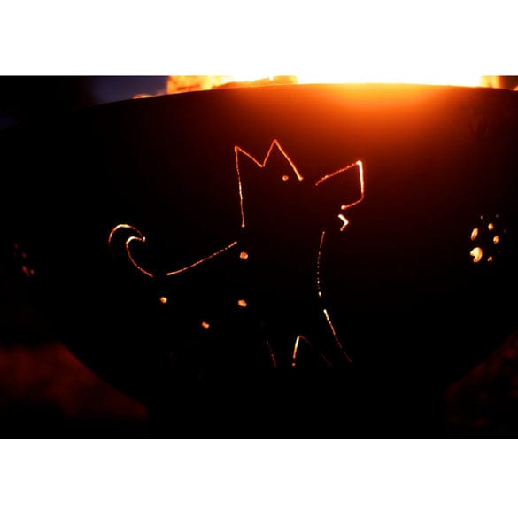 Fire Pit Art Funky Dog Wood Burning
